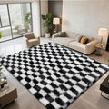 Checkered Area Rugs for Bedroom Living Room,8x10 Black and White Fluffy Soft Checkered Rug Fuzzy Shag Shaggy Carpet, Indoor Plush Floor Rugs for Kids Boys Girls Teen Dorm Nursery Home Decor