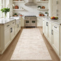 Hallway Runner Rug Non Slip - Washable 2.6x8 Kitchen Rugs for Living Room, Low-Pile Soft Bedroom Rug Indoor Floor Stain Resistant Carpets for Entryway, Laundry, Bathroom Beige Brown