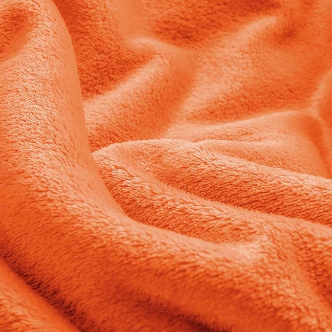BEDELITE Big Fleece Blanket - 120" x 120" (10' x 10'), Super Soft Fluffy Fuzzy Oversized King Blanket for Bed, Couch, Sofa, Camping, Fits Whole Family, Orange