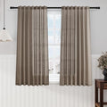 Nanspring Dark Taupe Linen Sheer Curtains 54 Inch Length 2 Panel Set Back Tab Rod Pocket Semi Sheer Light Filtering Short Curtain Soft Elegant Aesthetic Small Window Drapes for Bathroom 52x54