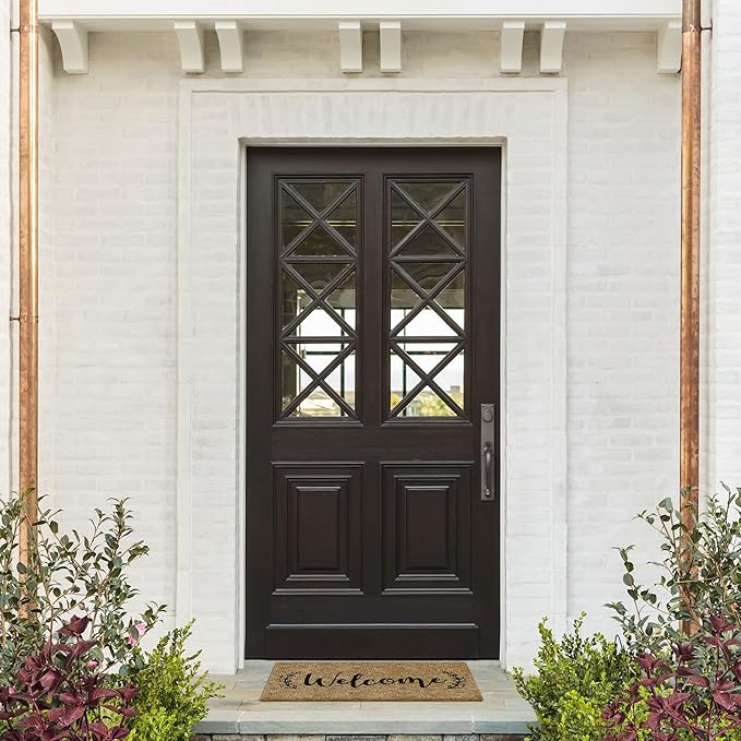 Barnyard Designs Doormat Welcome Mat for Outdoors, Large Front Door Entrance Mat, Brown (Welcome, 30x17)