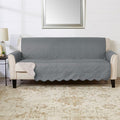 Great Bay Home Reversible Sofa Cover - Washable Slipcover Furniture Protector with Elastic Straps - Perfect for Kids & Pets - Quilted & Stitched Detail (Mirage Gray/Flax)