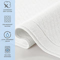 Bath Rug 24x36 in Cotton Woven Slip-Resistant White