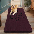 Smiry Dog Door Mat for Muddy Paws, Absorbent Dirt Trapper Non Slip Quick Dry Washable Chenille Mat for Mud Dogs, Entry Rug for Indoor and Outdoor (48x30 Inches, Russet and Black)
