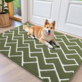 OLANLY Front Door Mat, Non-Slip Rubber Backing, Dirt Resistant and Absorbent, Washable, Easy to Clean Low-Profile Indoor Doormat for Back Door, Entryway, Inside Entrance, 40x32, Green