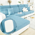 Couch Cushion Covers for Sofa Couch Covers Wear-Resistant Universal Sofa Cover Washable Stretch for Sectional Slipcovers (Texture-Sea Blue,Chaise Cover)