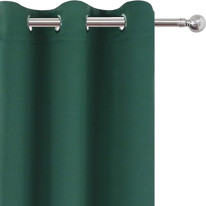 LEMOMO Green Blackout Curtains 34 x 54 Inch Length/Set of 2 Curtain Panels/Thermal Insulated Room Darkening Blackout Curtains for Bedroom