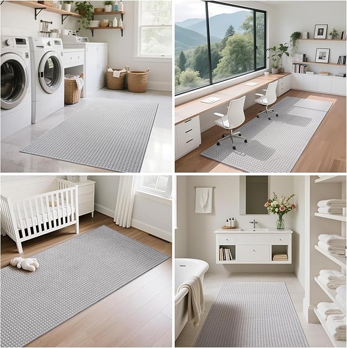 YDKGL Boho 2x5 ft Hallway Runners Rug Washable Long Woven Kitchen Runner Mat Rugs Non Slip, Soft Entryway Laundry Hall Runner Floor Carpet for Indoor Backdoor Bedroom Kitchen Living Room, Gray