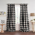 Elrene Home Fashions Farmhouse Living Grainger Buffalo-Check Blackout Window Curtain, Living Room and Bedroom Drape with Rod Pocket Tabs, 52" x 95", Black, 1 Panel