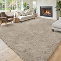 Area Rugs 9x12 Living Room, Shaggy Carpet Soft Plush Furry Bedside Rug Large Area Rugs for Bedroom Kids Girls Boys Home Decor Anti Slip(9 x 12, Beige)