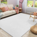 Amearea Large Modern Area Rugs for Bedroom Living Room, 5x8 Feet White Thickened Memory Foam Rug, Fluffy Indoor Washable Rugs Non Slip Minimalist Carpet for Boys Girls Dorm Nursery Room Decor