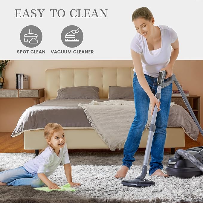Large Area Rugs for Living Room, Fluffy Shag Fuzzy Plush Soft Bedroom Area Rugs, Indoor Floor Carpet for Kids Boys Girls Dorm Nursery Home Decor Aesthetic(Tie-Dyed Light Grey, 6x9 Feet)
