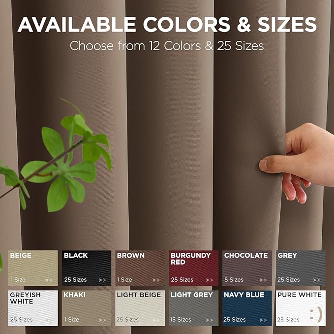 Joydeco Blackout Door Curtain for Doorway Privacy 78 Inches Long, Grommet Closet Curtain for Open Closet, Room Divider for Bedroom Living Room (Khaki, 40Wx78L, 1 Panel)