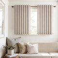 Topfinel 54 Inches Long Short Small Window Blackout Curtains Boho Farmhouse Linen Heat Blocking&Soundproof Room Darkening Curtains Back Tab Pleated with Hooks Fall Home Decor(52" Wx54 L 2 Panels)