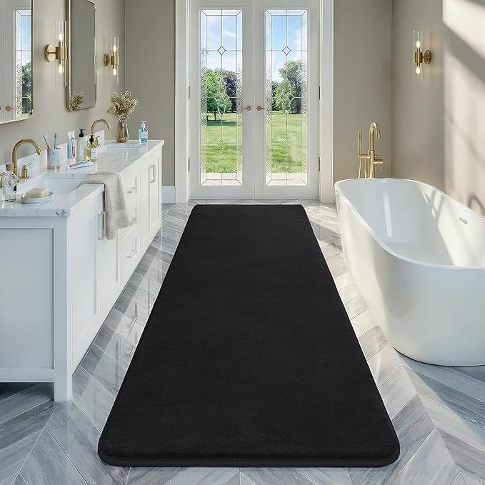 Amearea Modern Soft Hallway Runner Rug, 2x8 Feet Area Rug Runners for Hallways, Washable Runner Rugs, Non Slip Memory Foam Rug Black Runner Rugs Carpet for Entrance Kitchen Kids Room Decor