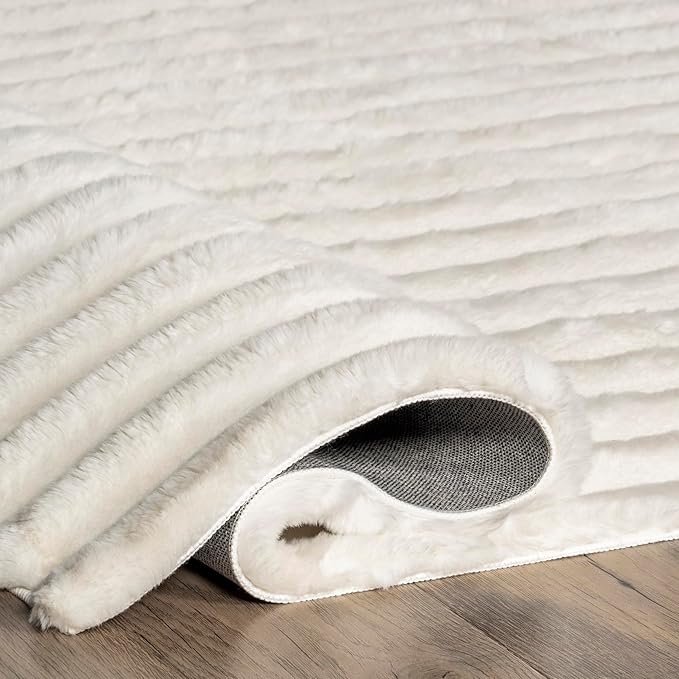 Nuloom SuperiorWash Collection Kai Off-White, 7'6" x 9'6", Fluffy and Cozy, High Traffic, Stain Resistant, Easy Clean, Durable Washable Area Rug for Bedroom, Living Room, Dining, Den, Foyer, Entryway