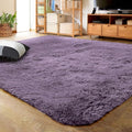 LOCHAS Ultra Soft Indoor Modern Area Rugs Fluffy Living Room Carpets for Children Bedroom Home Decor Nursery Rug 4x5.3 Feet,Grey Purple