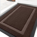 OLANLY Front Door Mat Indoor Outdoor Entrance, Waterproof All-Season, All-Weather Doormat, Sturdy Natural Rubber, Fade Resistant, Low Profile, Easy Clean Patio Porch Entryway Mat, 33x21, Dark Brown