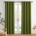 NICETOWN Room Darkening Draperies Curtains Panels, 2 Panels Olive Green W52 x L84