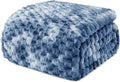 Exclusivo Mezcla Fleece Twin Blanket for Bed, Extra Large Fuzzy Tie-dye Stone Blue Bed Blankets, Soft Cozy Plush Sofa Throws for All Seasons, 90x66 Inches