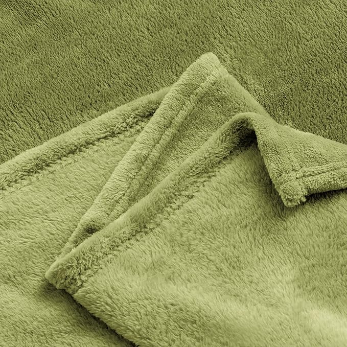 BEDELITE Fleece Blanket Sage Green Throw Blanket for Couch & Bed, Luxury Plush Cozy Fuzzy Blanket 50" x 60", Super Soft Warm Lightweight Throw Blanket for Travel Camping