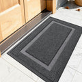 OLANLY Front Door Mat Indoor Outdoor Entrance, Waterproof All-Season, All-Weather Doormat, Sturdy Natural Rubber, Fade Resistant, Low Profile, Easy Clean Patio Porch Entryway Mat, 23.5x15.5, Grey