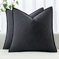 MIULEE Decorative Linen Euro Sham Pillow Covers 24x24 Dark Gray Boho Farmhouse Neutral Couch Throw Pillows for Bed Pack of 2 Accent Modern Pillowcase Sofa Livingroom Home Decor