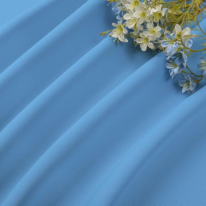 CUCRAF Light Blue Blackout Curtains 84 inch Length 2 Panels Set, Rod Pocket Room Darkening Drapes for Bedroom Living Room, Insulated Thermal Light Blocking Window Curtain (W52 x L84 Inch)