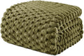 Exclusivo Mezcla Fleece Twin Blanket for Bed, Extra Large Fuzzy Olive Green Bed Blankets, Soft Cozy Plush Sofa Throws for All Seasons, 60x80 Inches