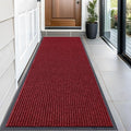 OLANLY Front Door Mat Indoor Outdoor Entrance, Waterproof Heavy Duty Doormat, Fade Resistant, Low Profile, Easy Clean Patio Porch Welcome Floor Mats for Entry, 59x23, Wine Red