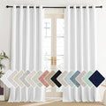 NICETOWN 100% Absolutely Blackout Linen Curtains with Thermal Insulated Liner, Greyish White, 62" Wide, 108" Length Energy Saving Curtains for Living Room 2 Panels Set, Vertical Blinds