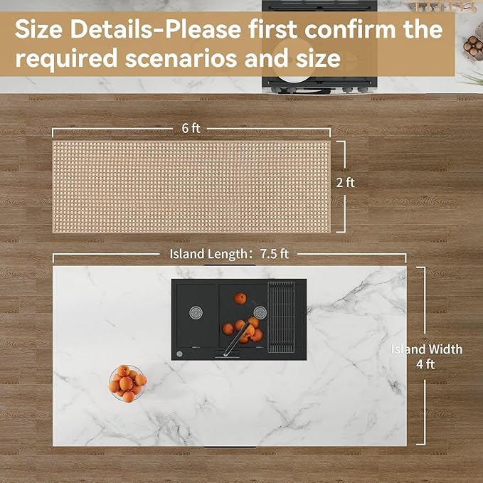 YDKGL 2x6 ft Boho Kitchen Runner Rugs Mat Non Slip Woven Runners for Hallways Washable, Soft Long Entryway Laundry Hall Floor Runner Carpet for Indoor Backdoor Bedroom Kitchen Living Room, Brown