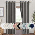NICETOWN Grizzle Gray Vintage Linen 100% Blackout Curtains for Living Room, Thermal Insulated Curtains 90" Long, Noise Reducing Window Treatment Drapes for Home Cinema, 52" Wide Per Panel, Set of 2
