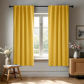 Deconovo Short Blackout Curtains for Small Windows Thermal Insulated Rod Pocket and Back Tab Curtains 42Wx45L Inch Mellow Yellow 2 Panels