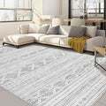 Nakagishi 9x12 Area Rug Living Room: Washable Boho Large Neutral Soft Farmhouse Modern Rugs Stain Resistant Moroccan Non-Slip Indoor Carpet for Bedroom Nursery Kids Office Dining Room- Dark Grey