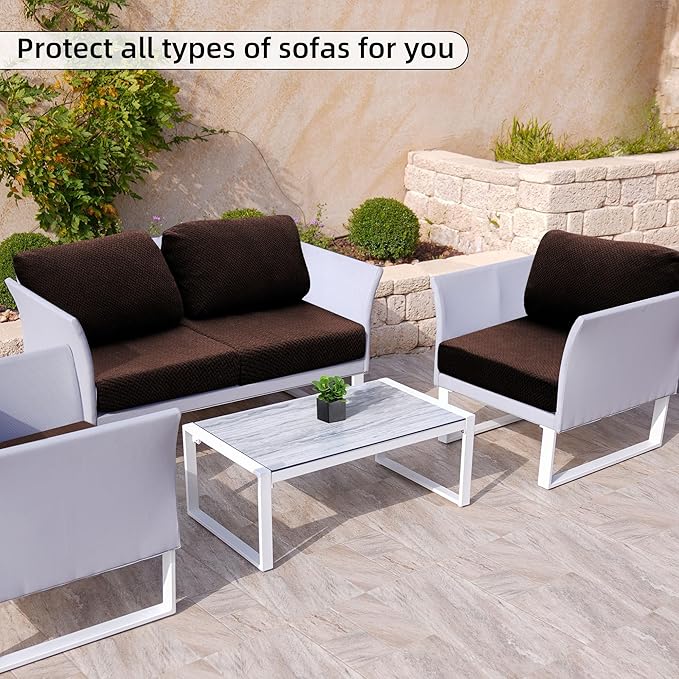 Outdoor Cushion Covers Set,12PCS Patio Furniture Couch Seat Slipcovers, Replacement for Sofa Sectional Chair(Cover，Only)