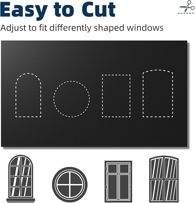 NIGHTON Portable Blackout Curtains 71"×57", Strong Hook and Loop Tape Strips with Adhesive, Cuttable Blackout Window Cover, 100% Black Out Material Blinds for Baby Nursery or Travel - Black