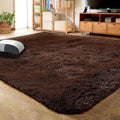 LOCHAS Ultra Soft Indoor Modern Area Rugs Fluffy Living Room Carpets for Children Bedroom Home Decor Nursery Rug 4x5.3 Feet,Brown