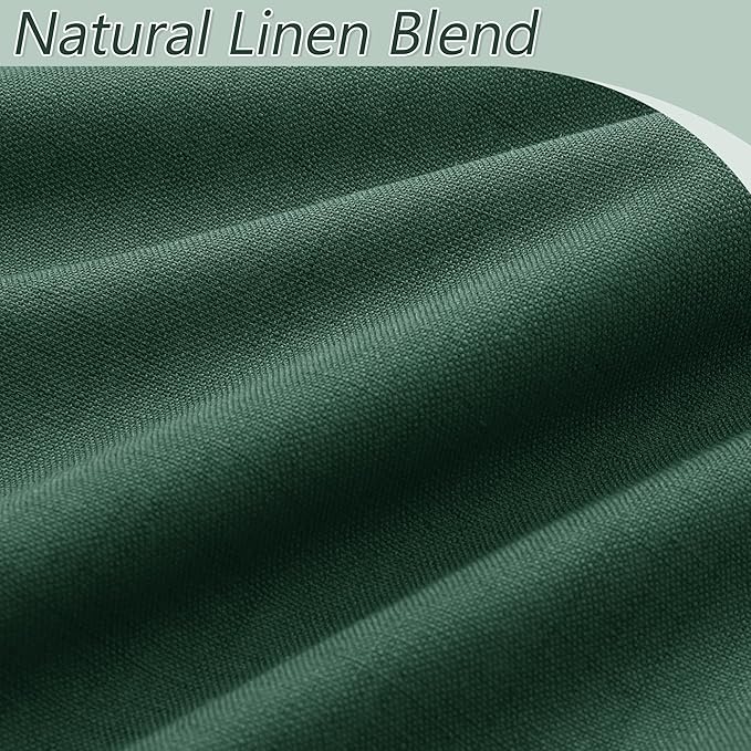 Guken 100% Blackout Curtains 120 Inch Length 2 Panels Set for Living Room Bedroom Back Tab Thermal Insulated Black Out Linen Drapes Room Darkening Window Curtains 52 Inches Width