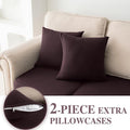 Couch Cushion Covers for Sectional Sofa L – Brown, 2 Seater + 1 Chaise
