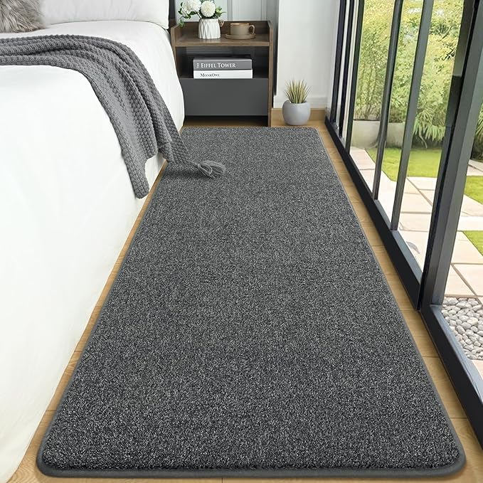 AROGAN Washable 2x6 Runner Rug for Hallway, Long Runner Rugs wtih Soft Memory Foam for Bedroom, Non Slip Backing Carpet Runners for Hallways, Kitchen, Bathroom, Entryway Home Decor, Black and White