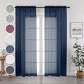 OWENIE Navy Blue Sheer Curtains 96 Inches Long 2 Panels Set, Elegant Sheer Curtains for Bedroom, Window Voile Sheer Curtain Panels/Drapes/Treatment for Living Room, 2Pcs, Each 42" W x 96" L