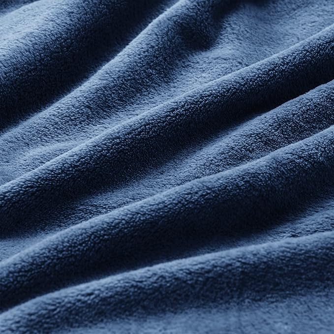 BEDELITE Fleece Blankets Queen Size Navy Blue Throw Blankets for Bed, Luxury Plush Cozy Fuzzy Blanket 90x90 inches, Super Soft Warm Lightweight Throw Blanket All Seasons Suitable