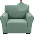 ZNSAYOTX 1 Piece Jacquard Chair Slipcovers for Living Room High Stretch Chair Covers with Arms Anti Slip Pets Friendly Couch Sofa Armchair Cover Furniture Protector (Small, New Pattern Pea Green)