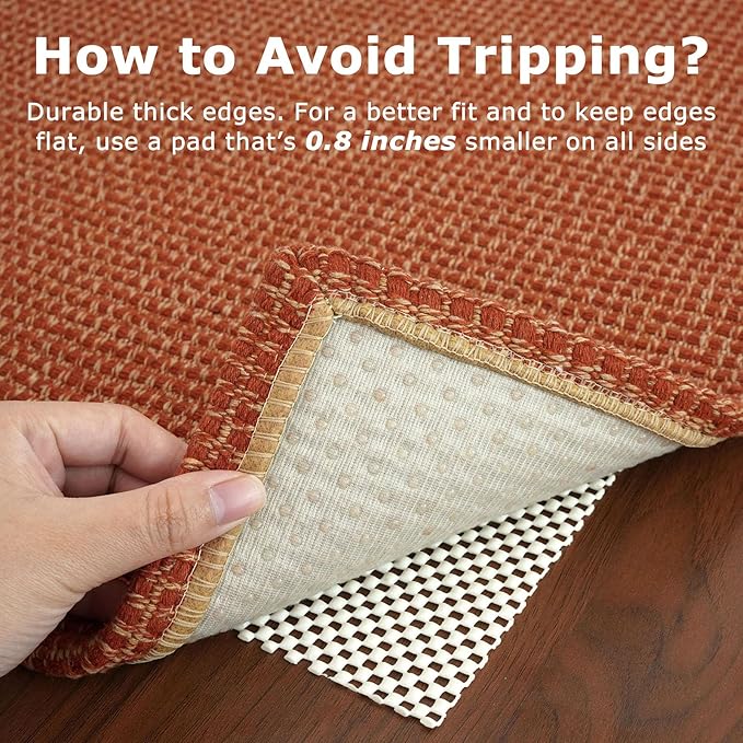 KOZYFLY Long Runners for Hallways 3x12 ft Washable Kitchen Runner Non Slip Rubber Backed Hallway Rugs Cotton Entryway Runner Rug Floor Carpet for Indoor Hall, Backdoor, Kitchen, Orange/Tan