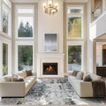 10x14 Area Rugs for Living Room Rug Washable: Abstract Large Rug Indoor Modern Carpet Non Slip for Dining Room Bedroom Nursery Home Office Black Grey Gold