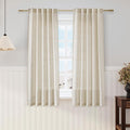 Nanspring Beige Linen Curtains 63 inches Long for Bedroom Back Tab Sheer Beige Curtains Modern Farmhouse Coastal Decor Cotton Textured Gauze Curtain for Bathroom 2 Panel Set 38x63