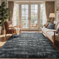 Shag Rugs for Bedroom Living Room, Tie-Dyed Ultra Soft Fluffy Furry Area Rugs for Indoor Floor, Aesthetic Carpet for Kids Home Decor,4x6 Ft Grey