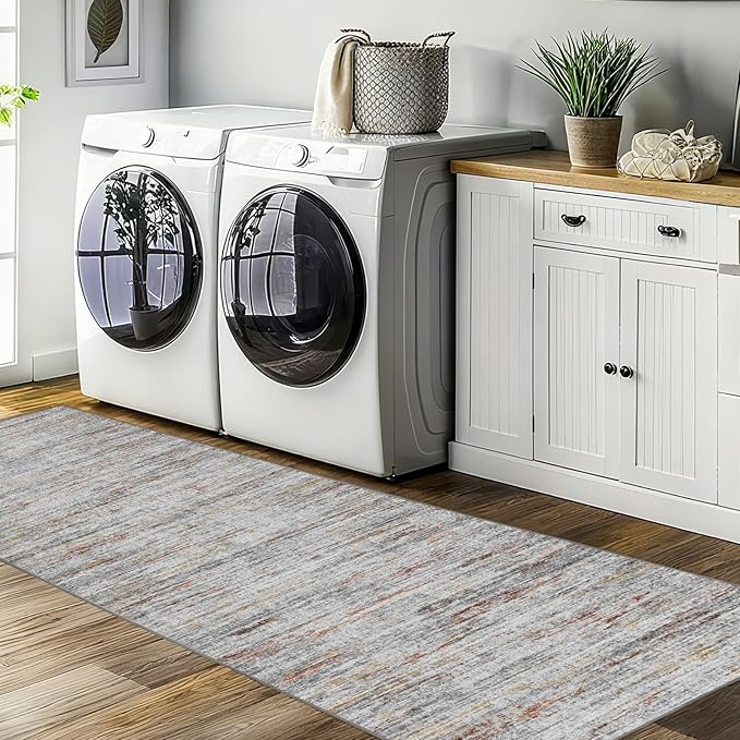 Kitchen Runner Rug 2x12 Runners Rug for Hallways Non-Slip,Long Abstract Rug Runners,Stain Resistant Soft Washable 12 ft Runner Rugs,Ultra-Thin Carpet for Entryway,Dining,Laundry Room