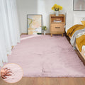 ORINOVA Pink Washable Fluffy Rug 5x7 Area Rugs for Bedroom Plush Faux Rabbit Shag Fur Rug for Living Room Nursery